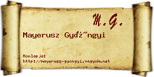 Mayerusz Gyöngyi névjegykártya